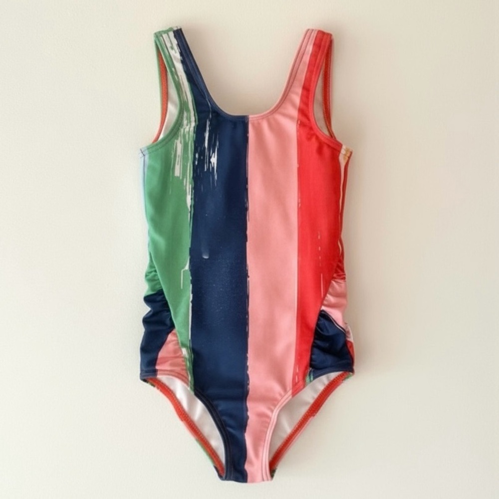 Mnstr Kids Munster Missie Sunshine Rainbow Stripe One-Piece Swimsuit Girls 2